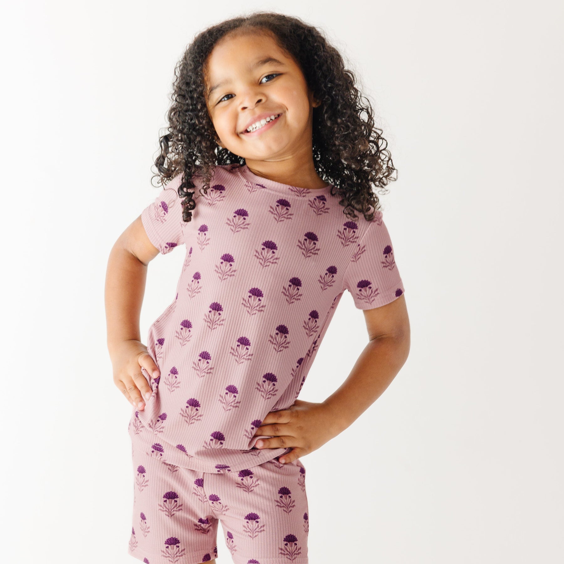 Folk Meadow Small Ribbed Shorts Two-Piece Set