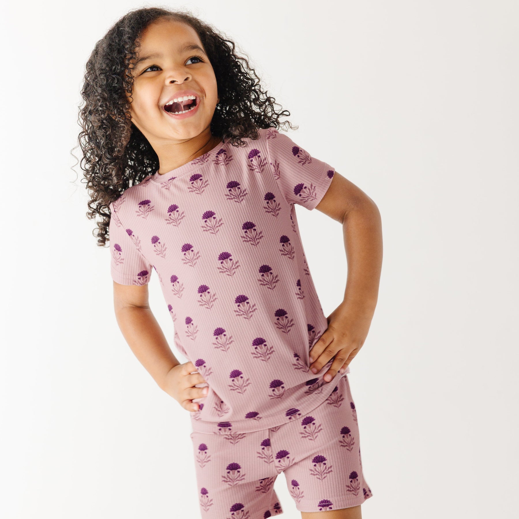 Folk Meadow Small Ribbed Shorts Two-Piece Set