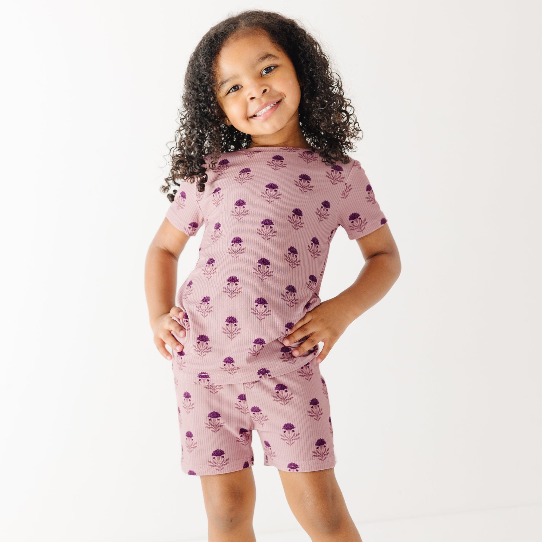 Folk Meadow Small Ribbed Shorts Two-Piece Set