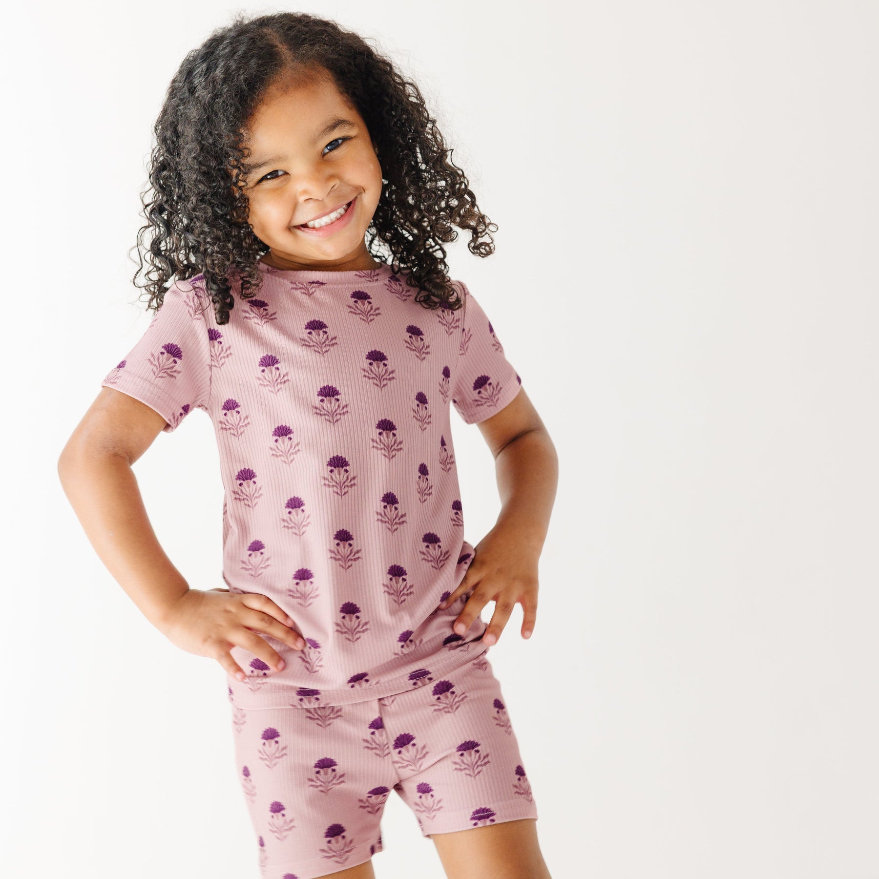 Folk Meadow Small Ribbed Shorts Two-Piece Set