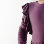 Mulberry Small Ribbed Ruffle Long Sleeve Dress