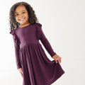 Mulberry Small Ribbed Ruffle Long Sleeve Dress