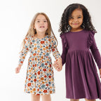 Mulberry Small Ribbed Ruffle Long Sleeve Dress