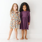 Autumn Meadow Small Ribbed Ruffle Long Sleeve Dress