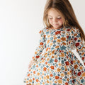 Autumn Meadow Small Ribbed Ruffle Long Sleeve Dress