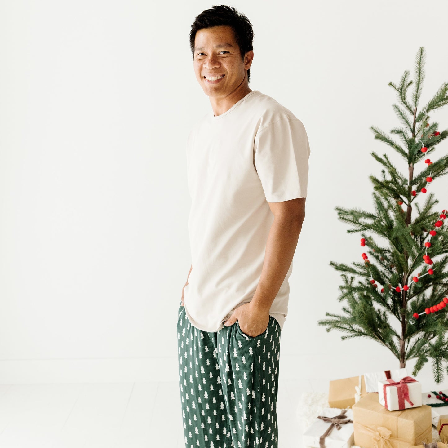 Christmas Trees Small Ribbed Men's Pants