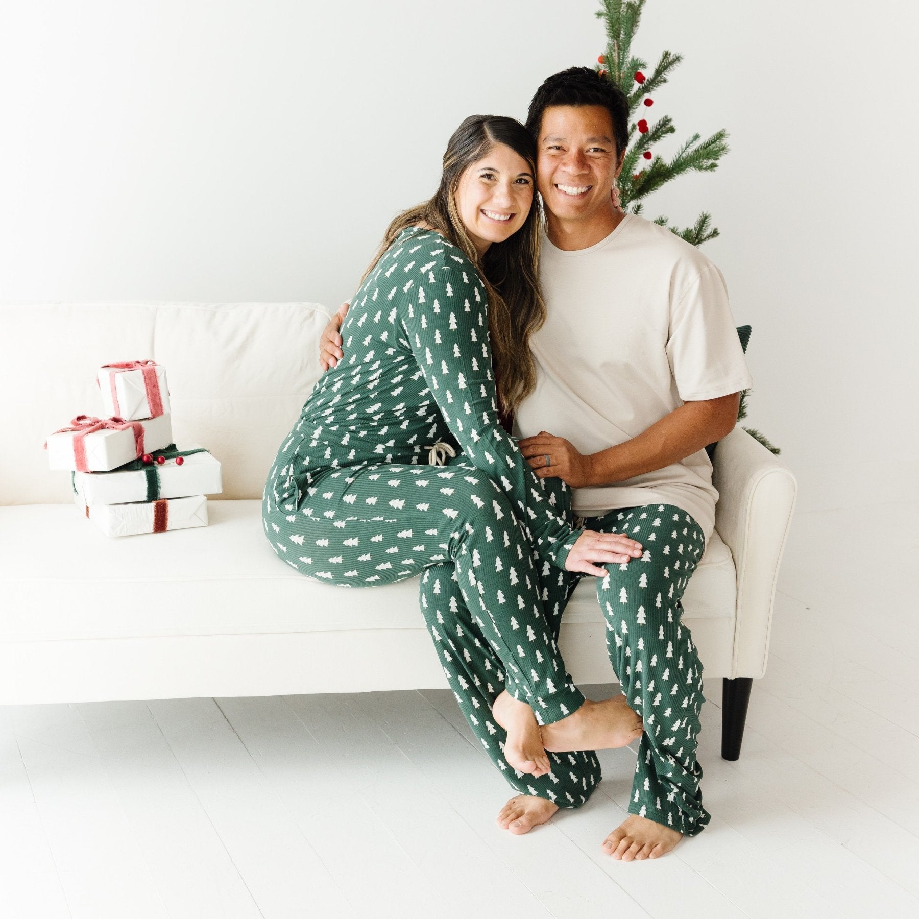 Christmas Trees Small Ribbed Men's Pants