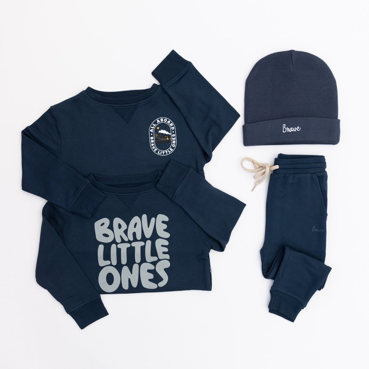 Brave Little Ones Navy Bamboo French Terry Pullover & Jogger Set