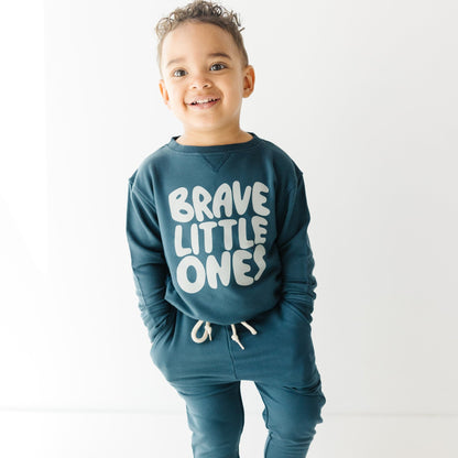 Brave Little Ones Navy Bamboo French Terry Pullover & Jogger Set