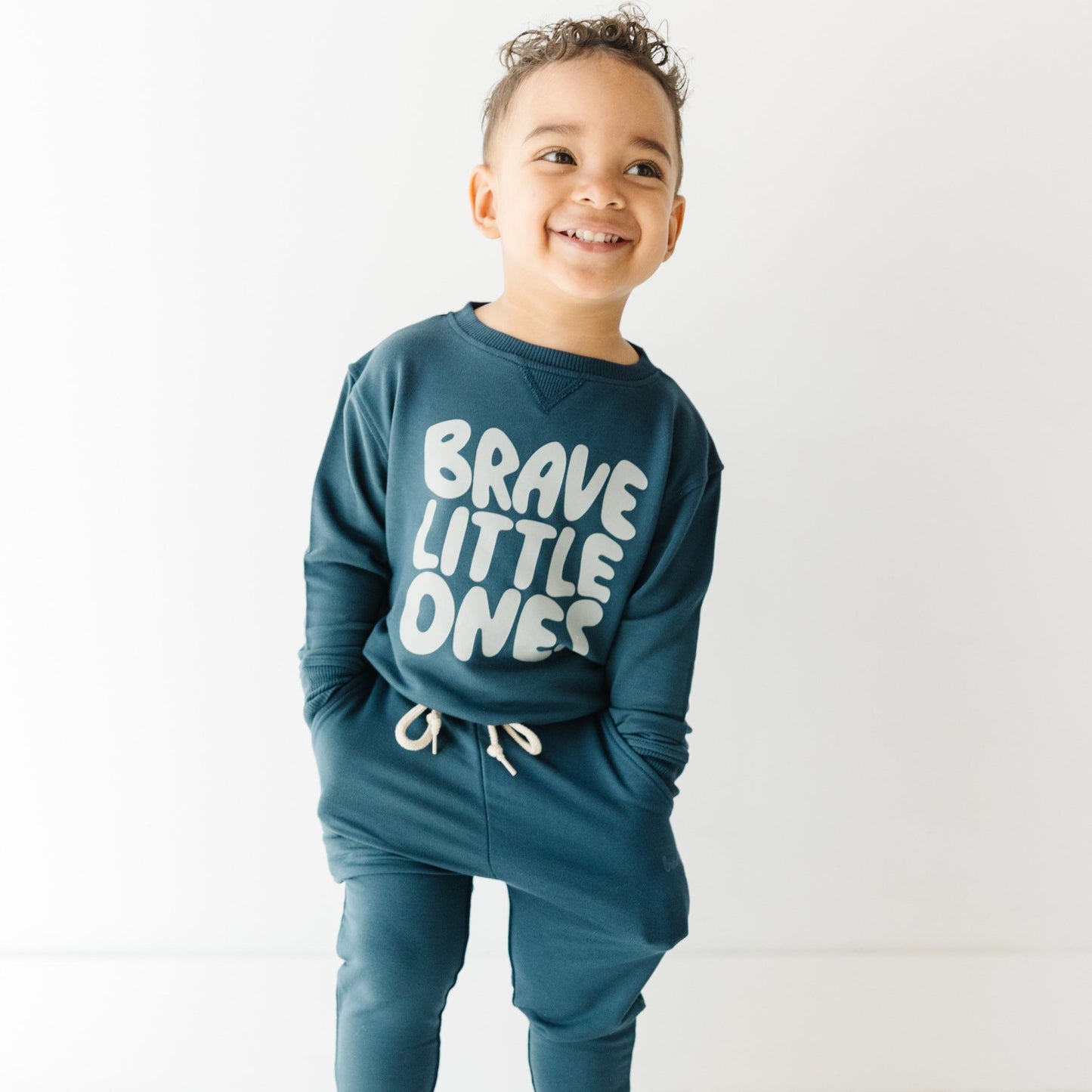 Brave Little Ones Navy Bamboo French Terry Pullover & Jogger Set