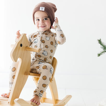 Cookies and Milk Zip Romper