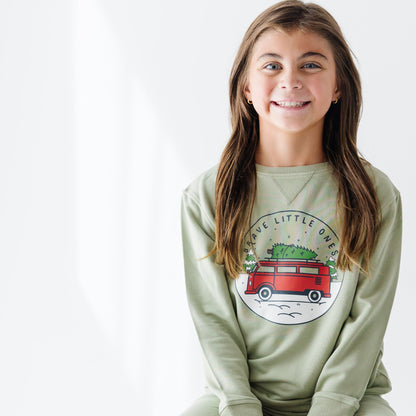 VW Bus Pale Sage Bamboo French Terry Pullover