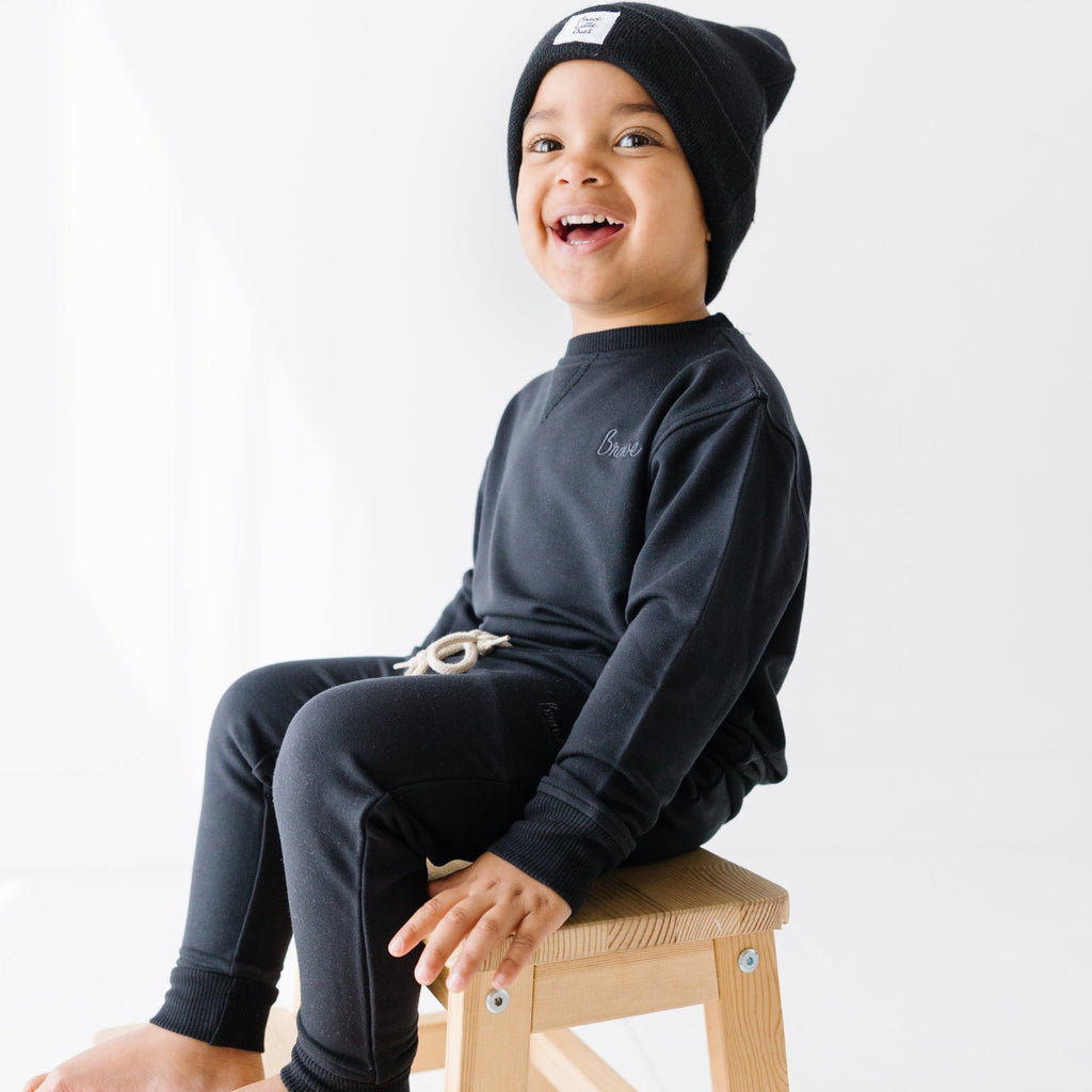 Jet Black Bamboo French Terry Joggers