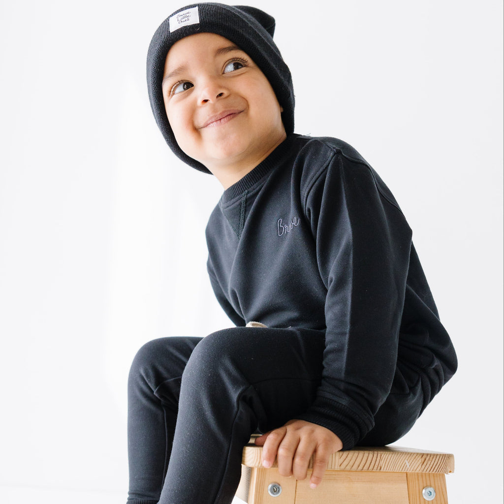 Jet Black Bamboo French Terry Joggers