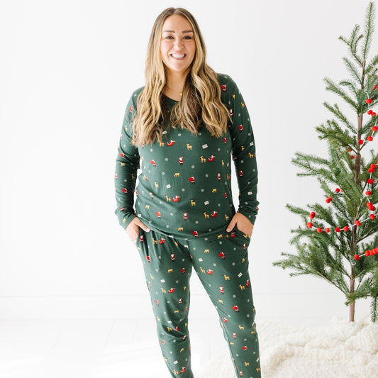 Santa Small Ribbed Women's Matching Set