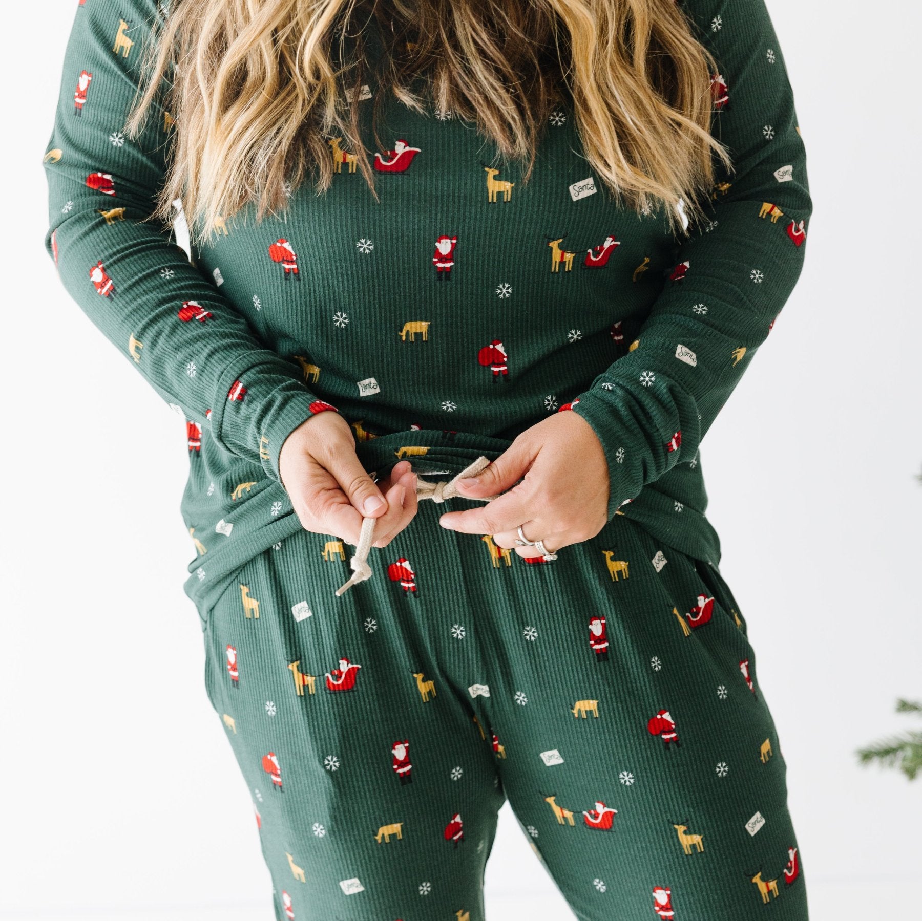 Santa Small Ribbed Women's Long Sleeve Top