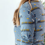 Christmas Trains Small Ribbed Women's Long Sleeve Top