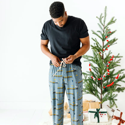 Christmas Trains Small Ribbed Men's Pants