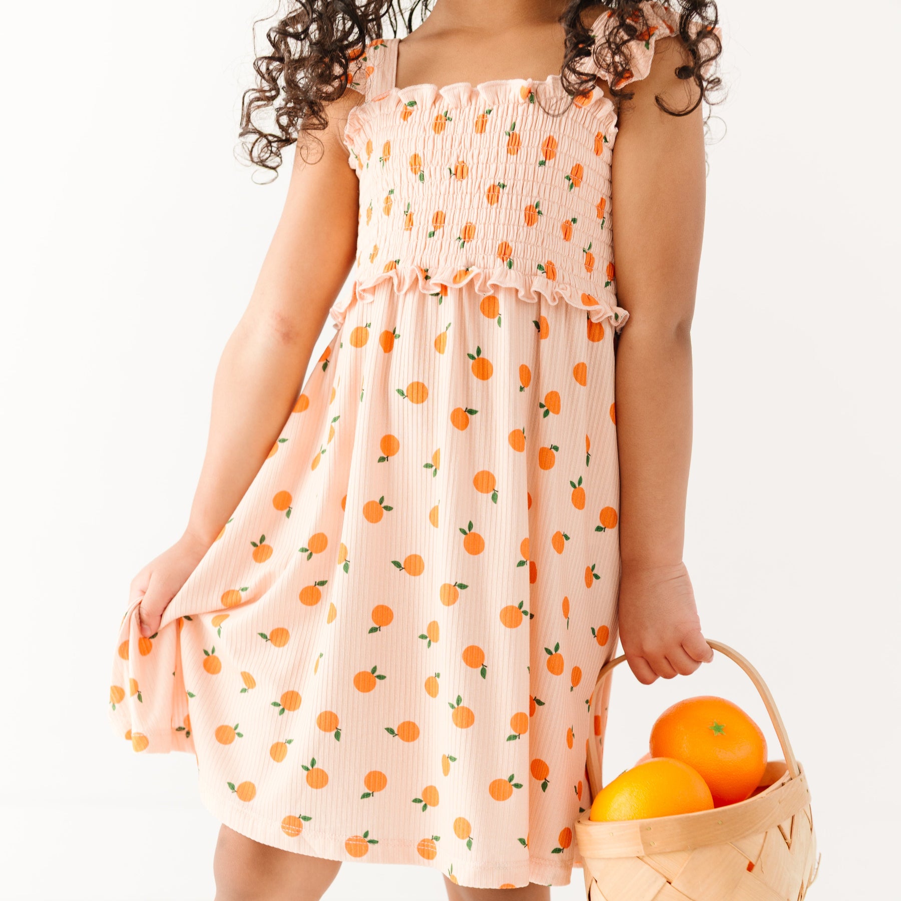 Oranges Small Ribbed Flutter Sleeve Dress