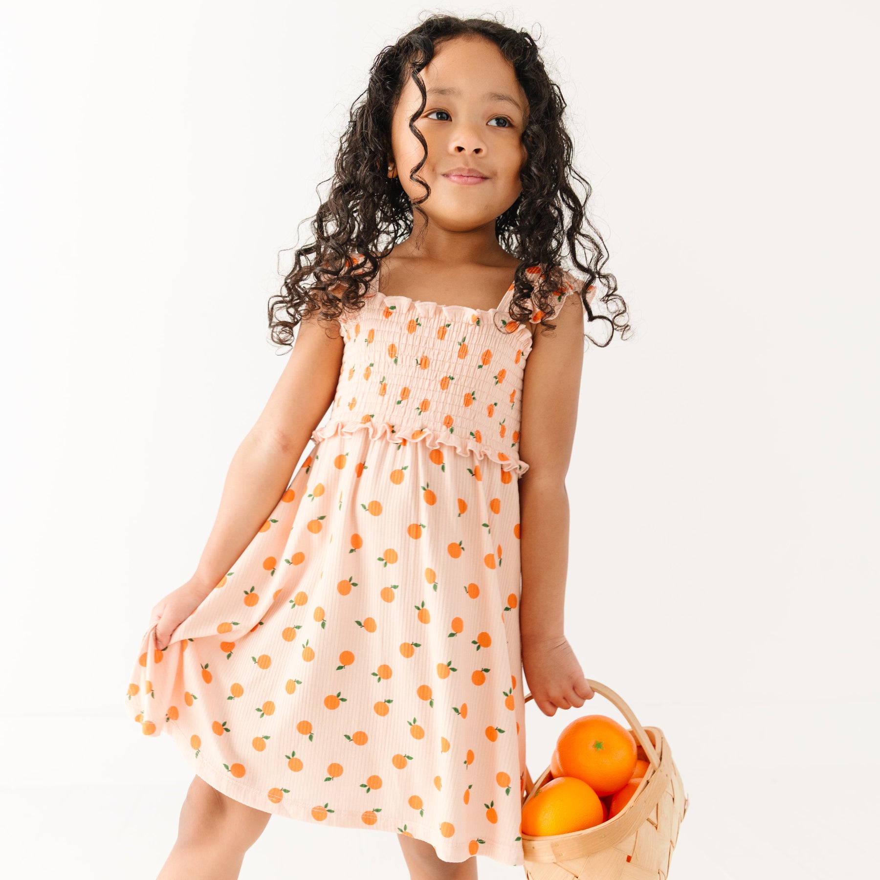 Oranges Small Ribbed Flutter Sleeve Dress