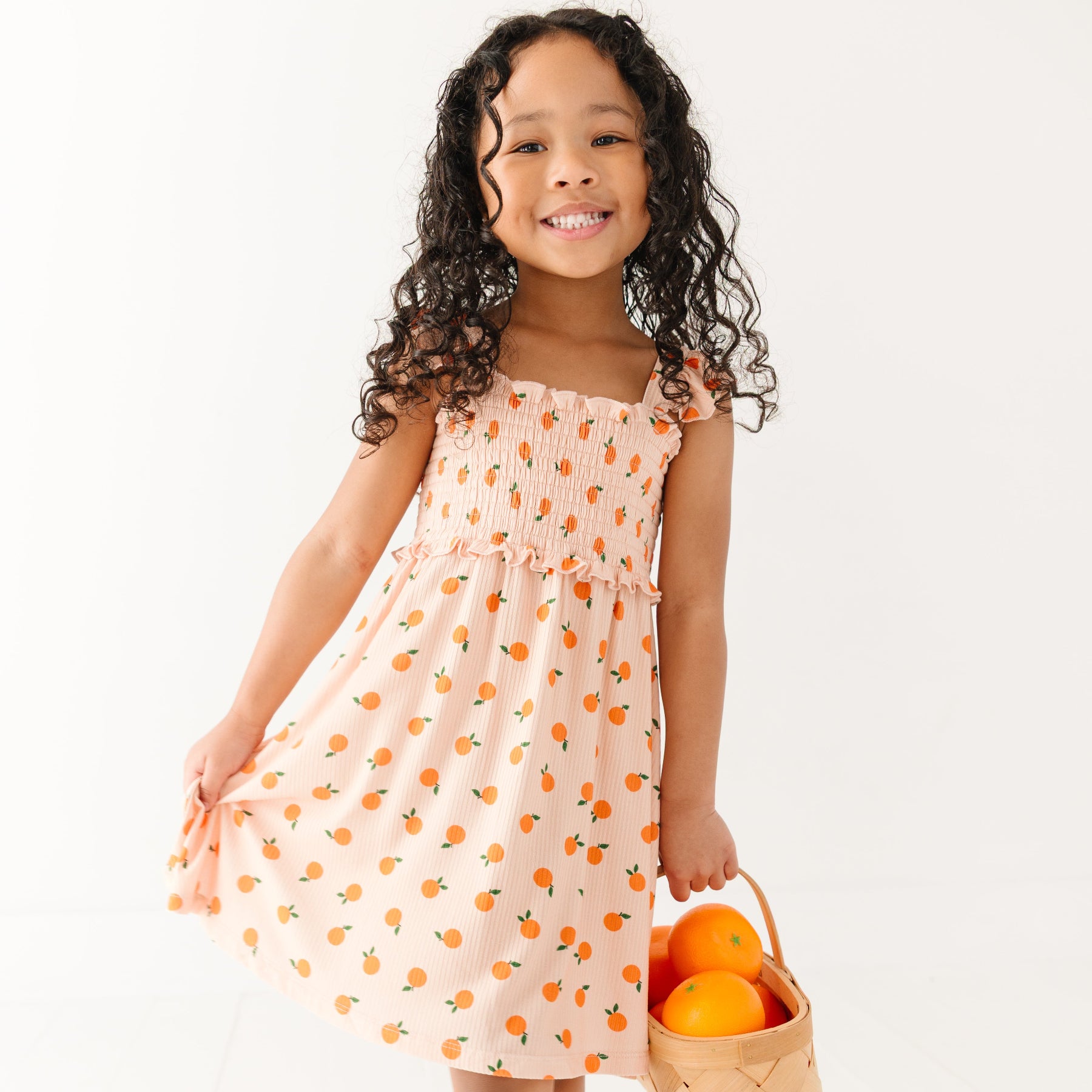 Oranges Small Ribbed Flutter Sleeve Dress