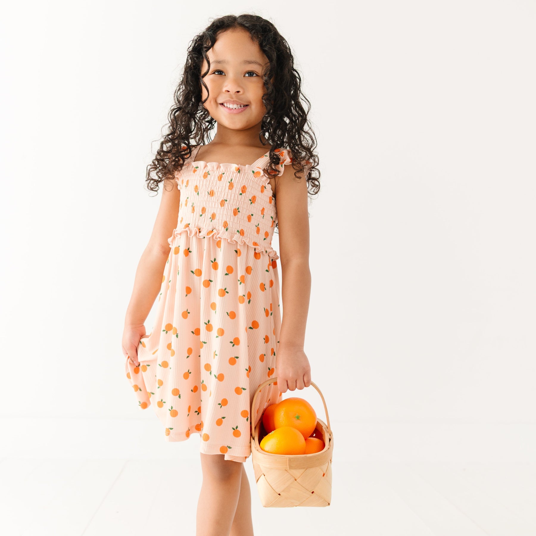 Oranges Small Ribbed Flutter Sleeve Dress