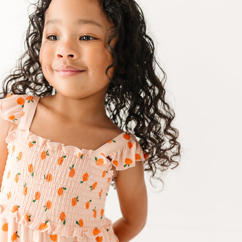 Oranges Small Ribbed Flutter Sleeve Dress