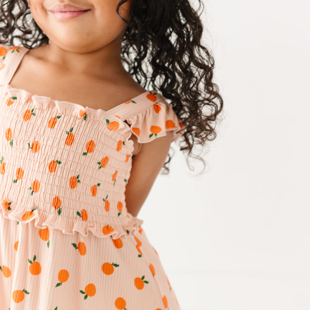 Oranges Small Ribbed Flutter Sleeve Dress