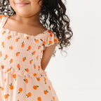 Oranges Small Ribbed Flutter Sleeve Dress