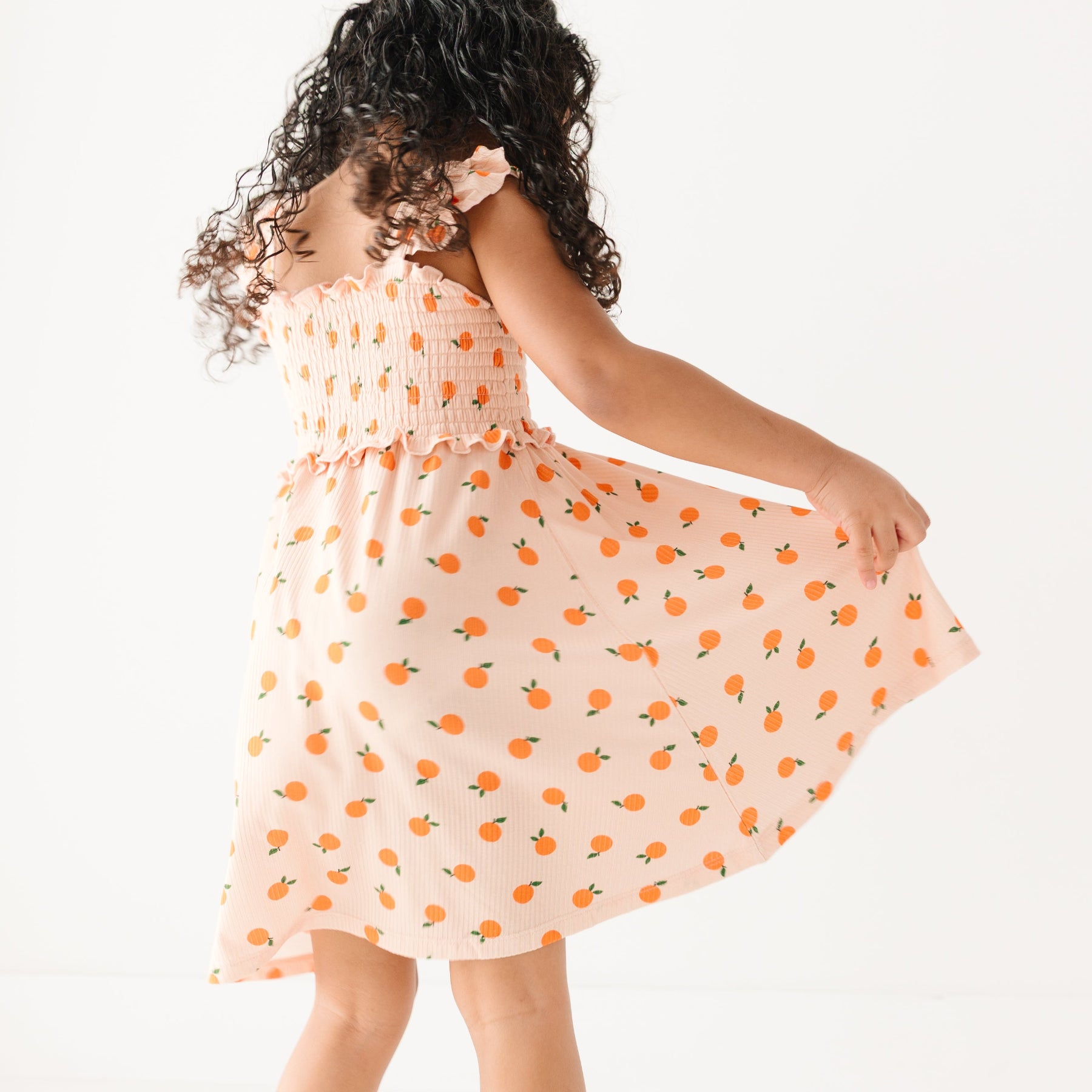 Oranges Small Ribbed Flutter Sleeve Dress