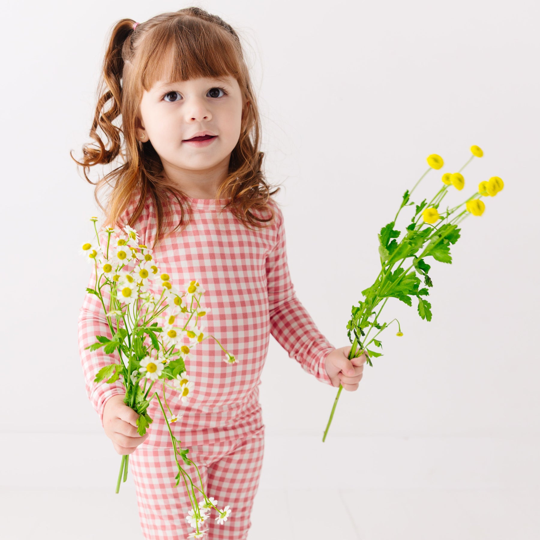 Mauve Small Gingham Two-Piece Set