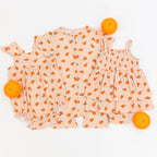 Oranges Small Ribbed Ruffle Romper