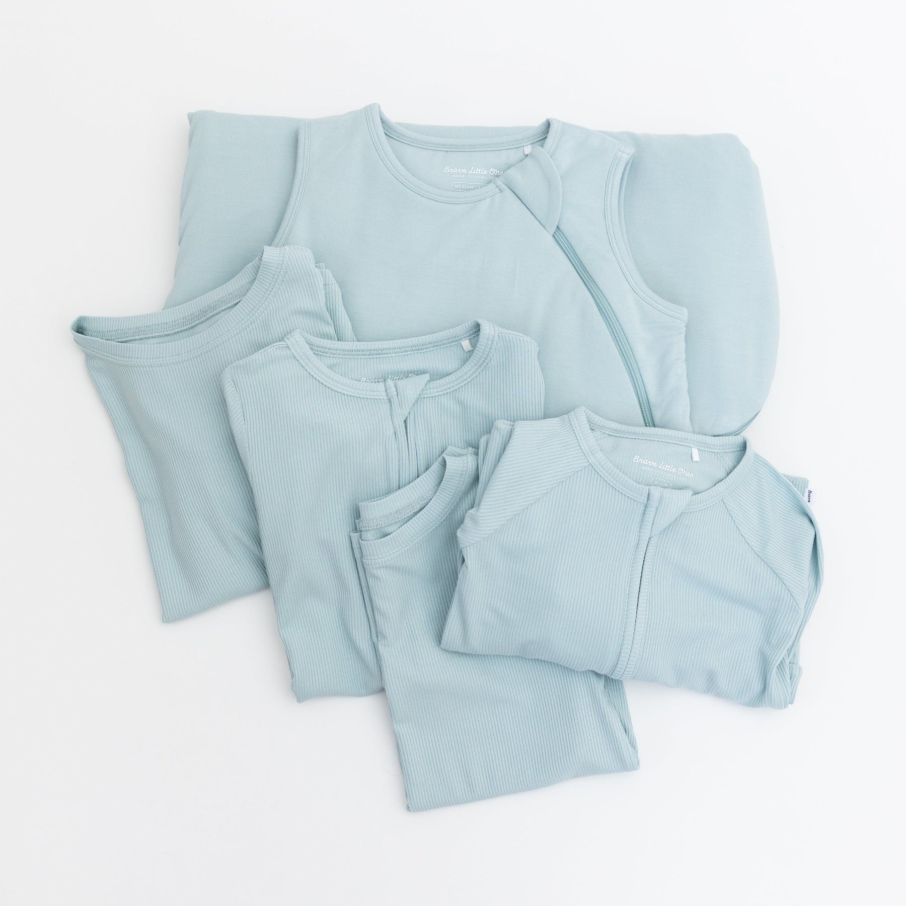 Harbor Blue Small Ribbed Shorts Two-Piece Set