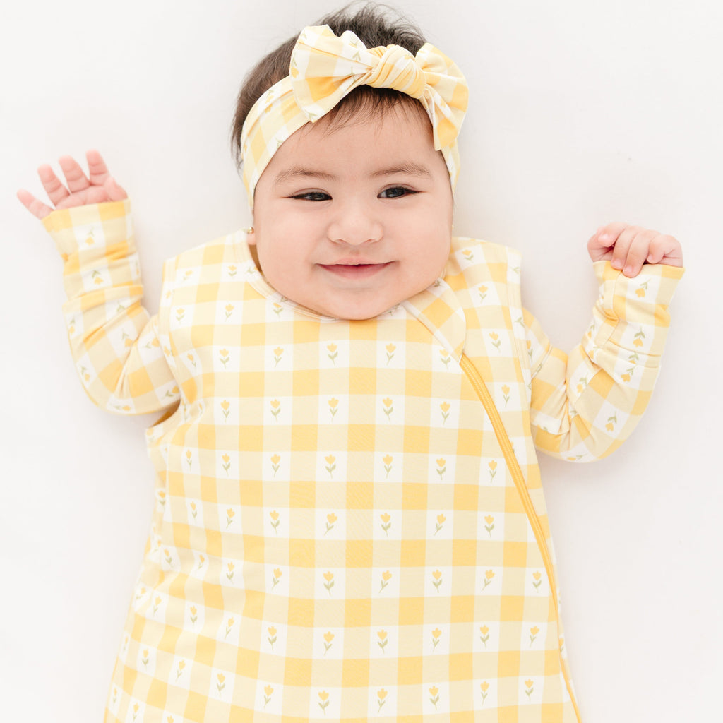Yellow Gingham Tulip Sleep Sack (1.0 TOG)