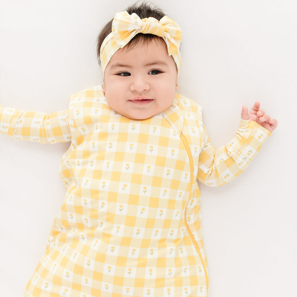 Yellow Gingham Tulip Sleep Sack (1.0 TOG)