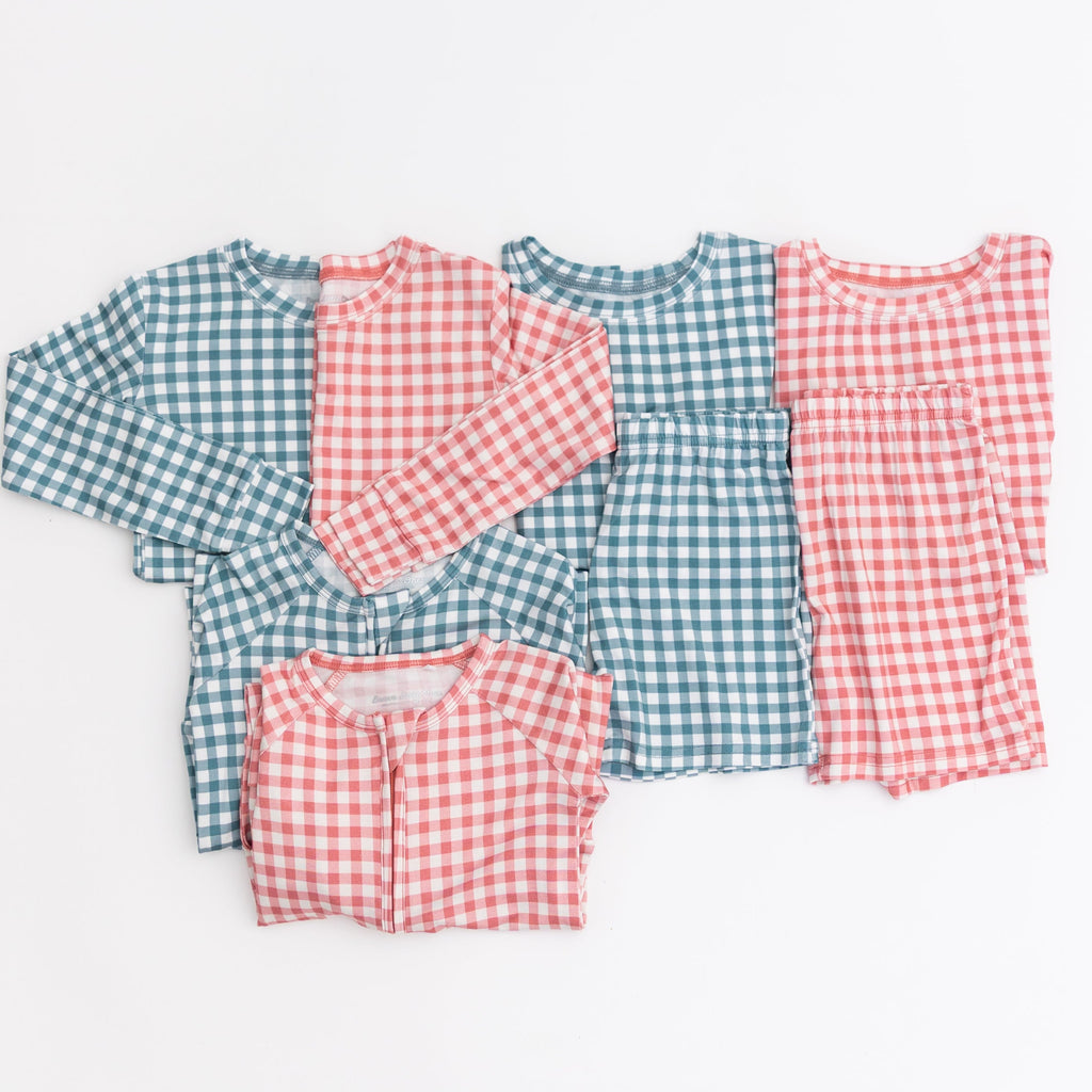 Mauve Small Gingham Zip Romper