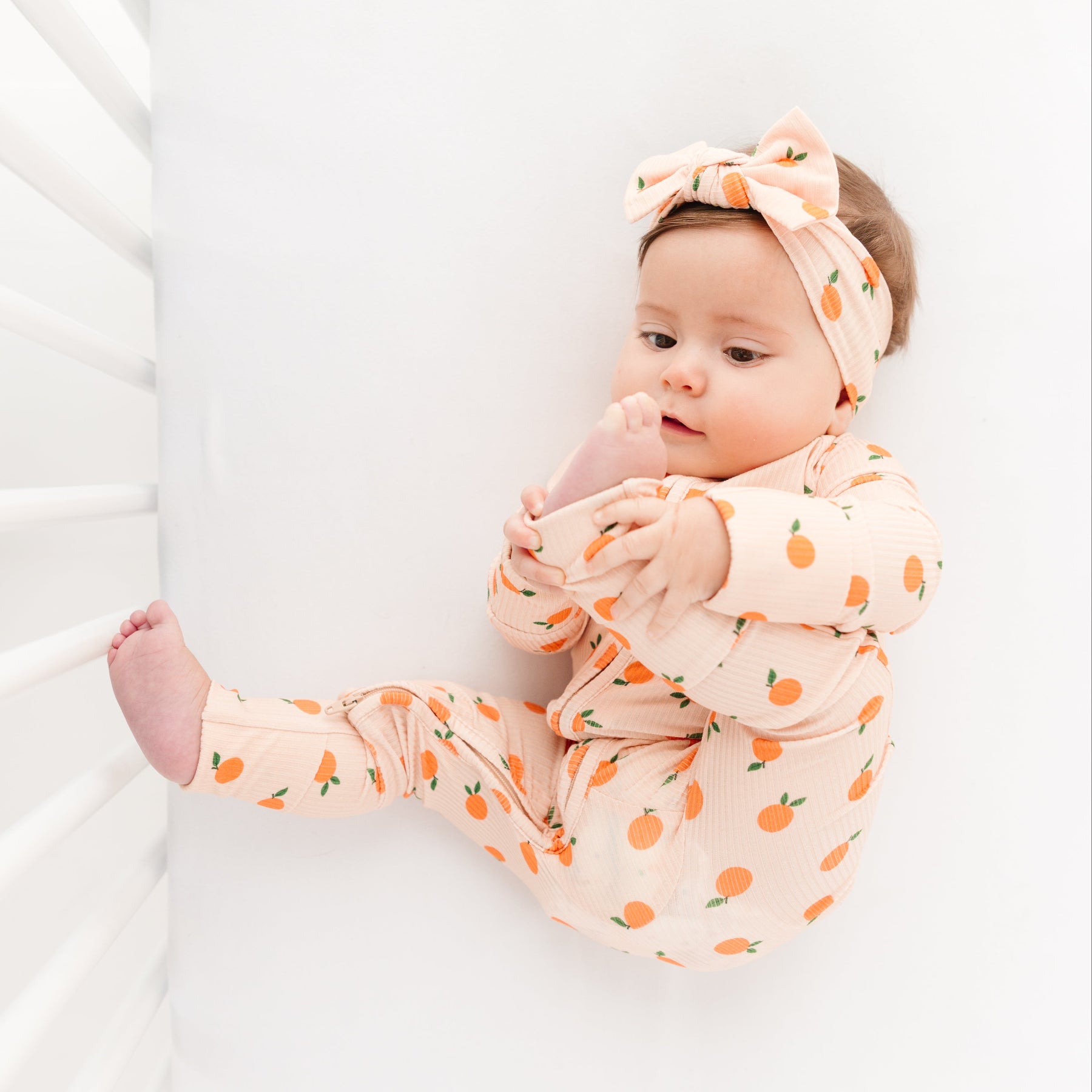 Oranges Small Ribbed Zip Romper