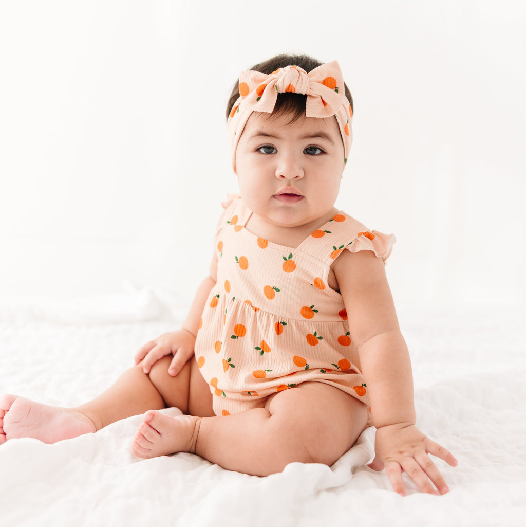 Oranges Small Ribbed Flutter Sleeve Romper