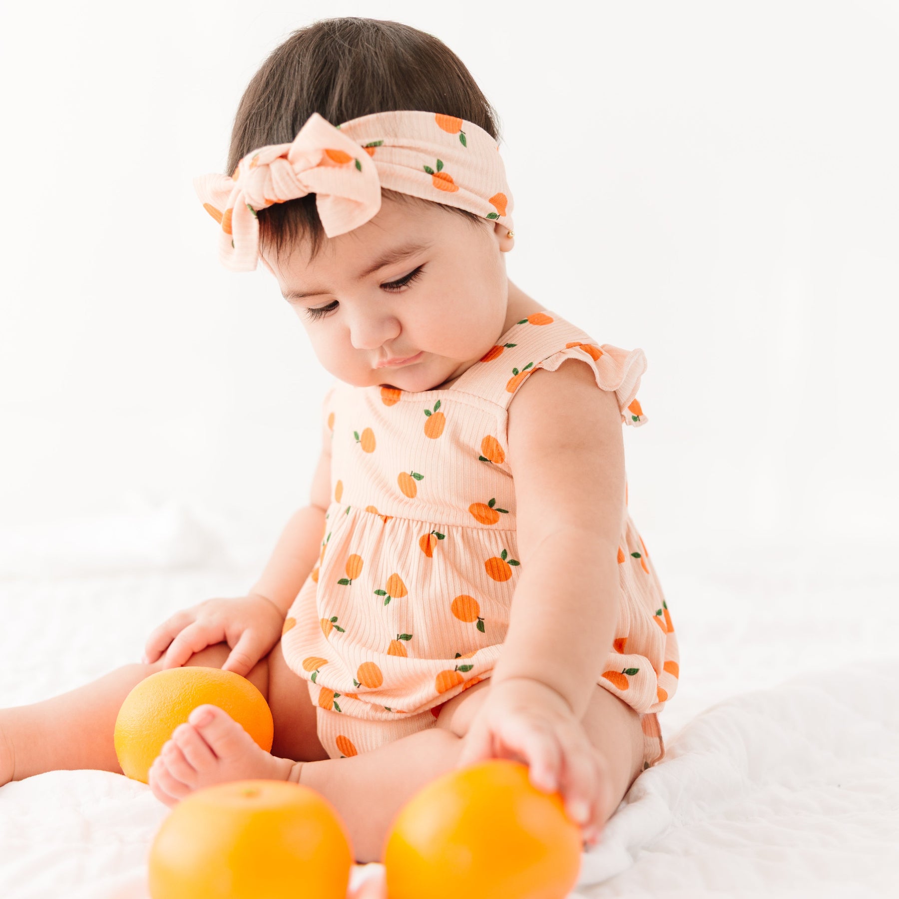 Oranges Small Ribbed Flutter Sleeve Romper