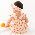 Oranges Small Ribbed Flutter Sleeve Romper