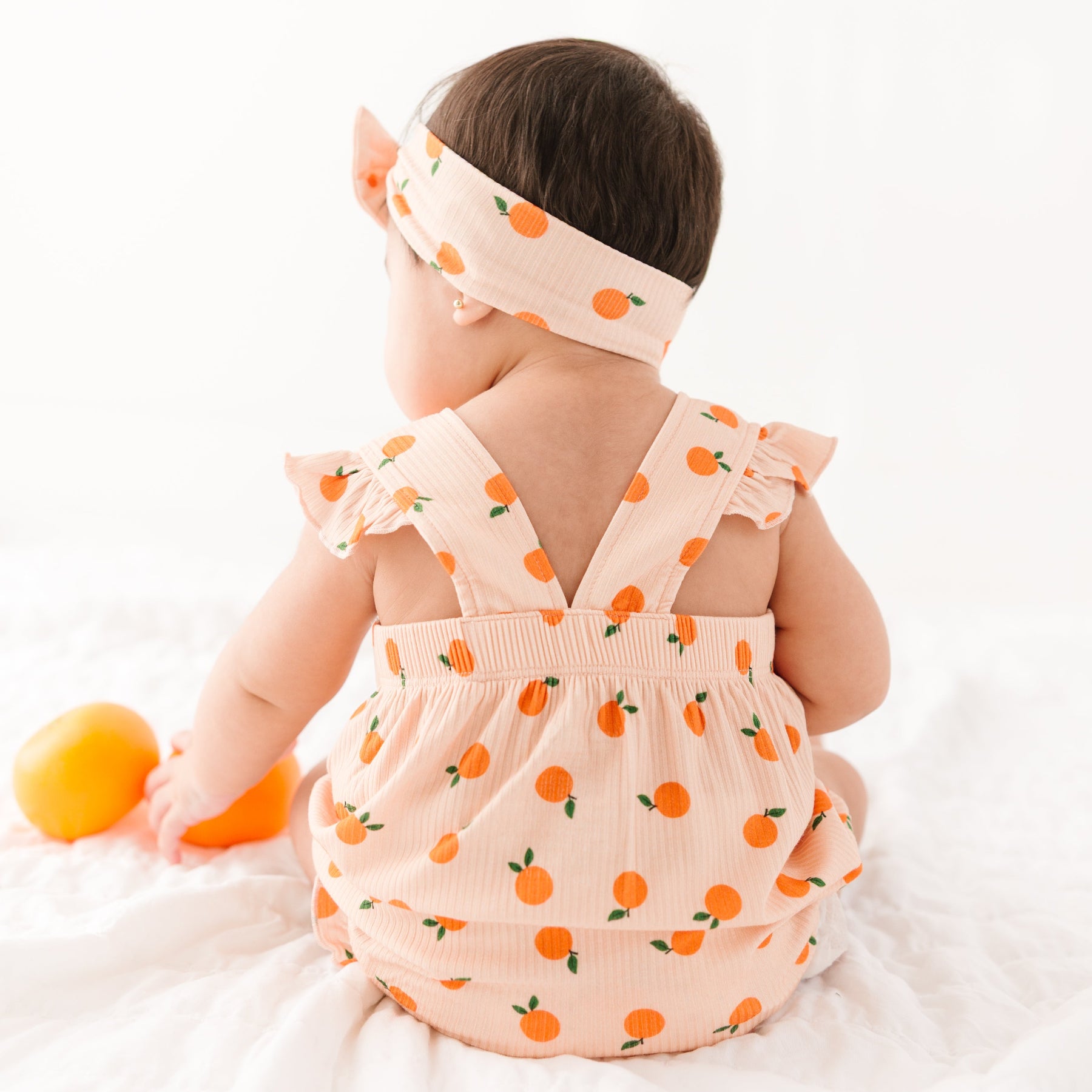 Oranges Small Ribbed Flutter Sleeve Romper