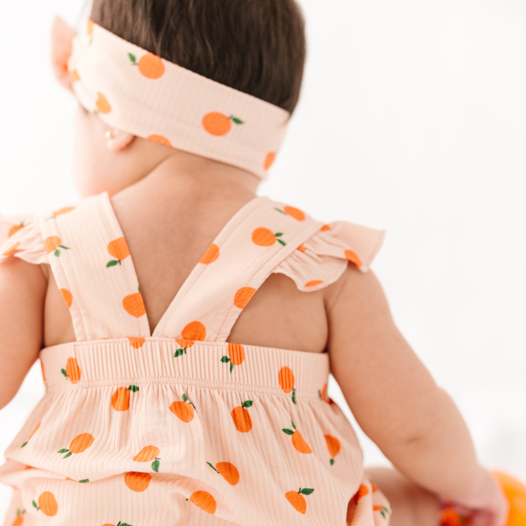 Oranges Small Ribbed Flutter Sleeve Romper
