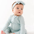 Harbor Blue Small Ribbed Zip Romper