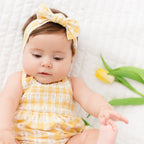 Yellow Gingham Tulip Ruffle Romper