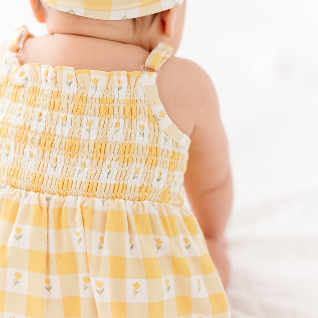 Yellow Gingham Tulip Ruffle Romper