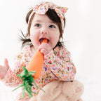 Blush Bunnies Small Ribbed Zip Romper