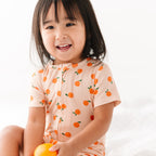 Oranges Small Ribbed Summer Zip Romper