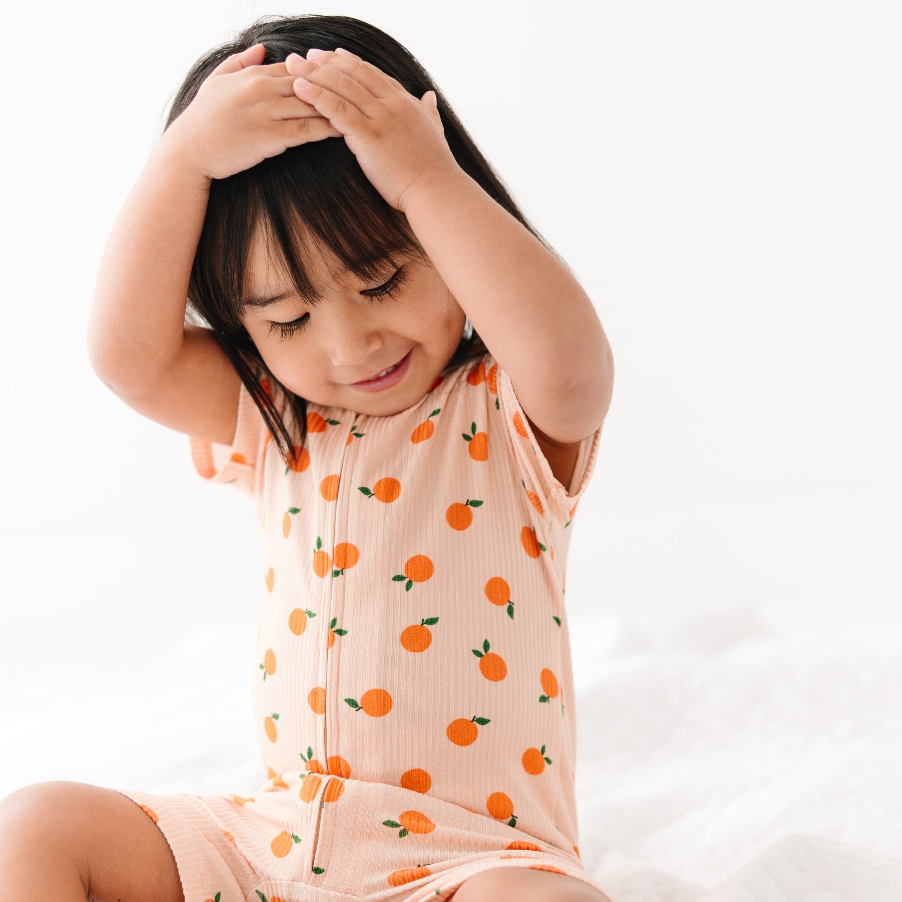 Oranges Small Ribbed Summer Zip Romper