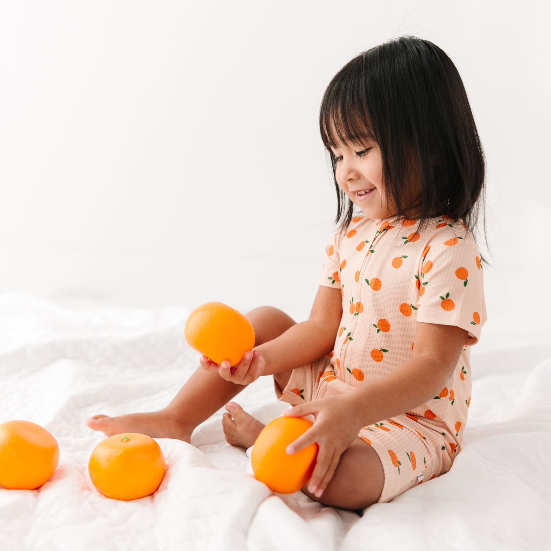 Oranges Small Ribbed Summer Zip Romper