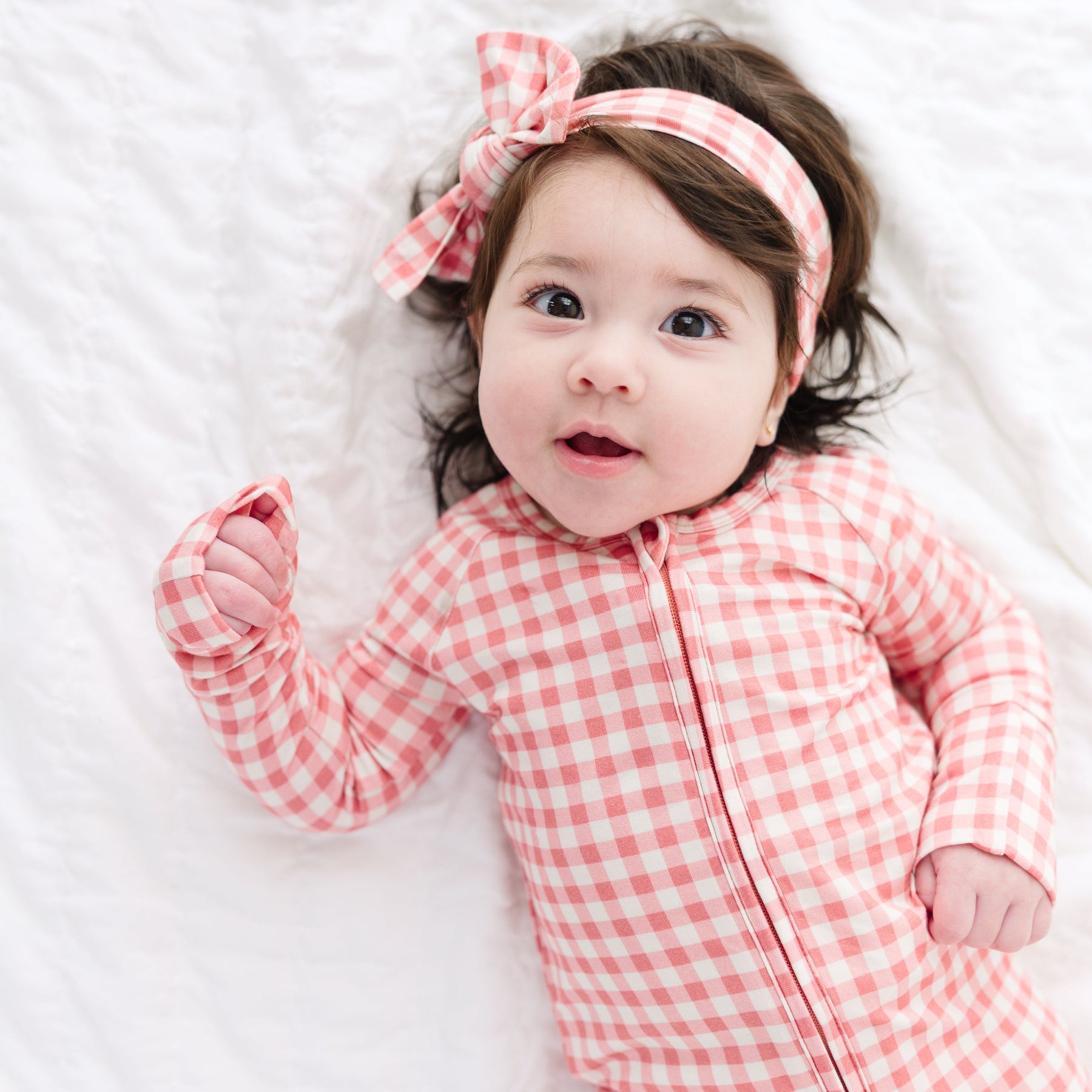 Mauve Small Gingham Bow